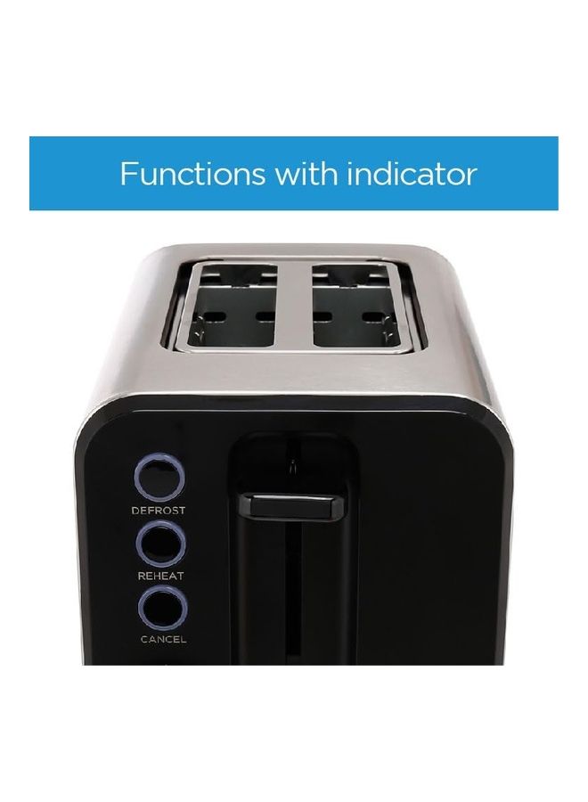 Midea Toaster 2 Slots, With Adjustable Browning Control, Removable Crumb Tray, Automatic Pop Up, Defrost, Warm, Cancel, Auto Power Cut Off Function, 7 Level Settings 2 Slices 950 W MTRW2L20W Sliver - Image 3
