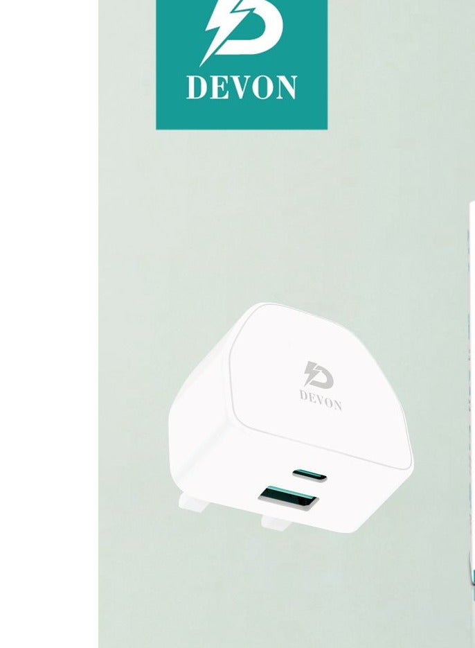 Devon 48W Dual USB PD Fast Charging Charger White - Image 1