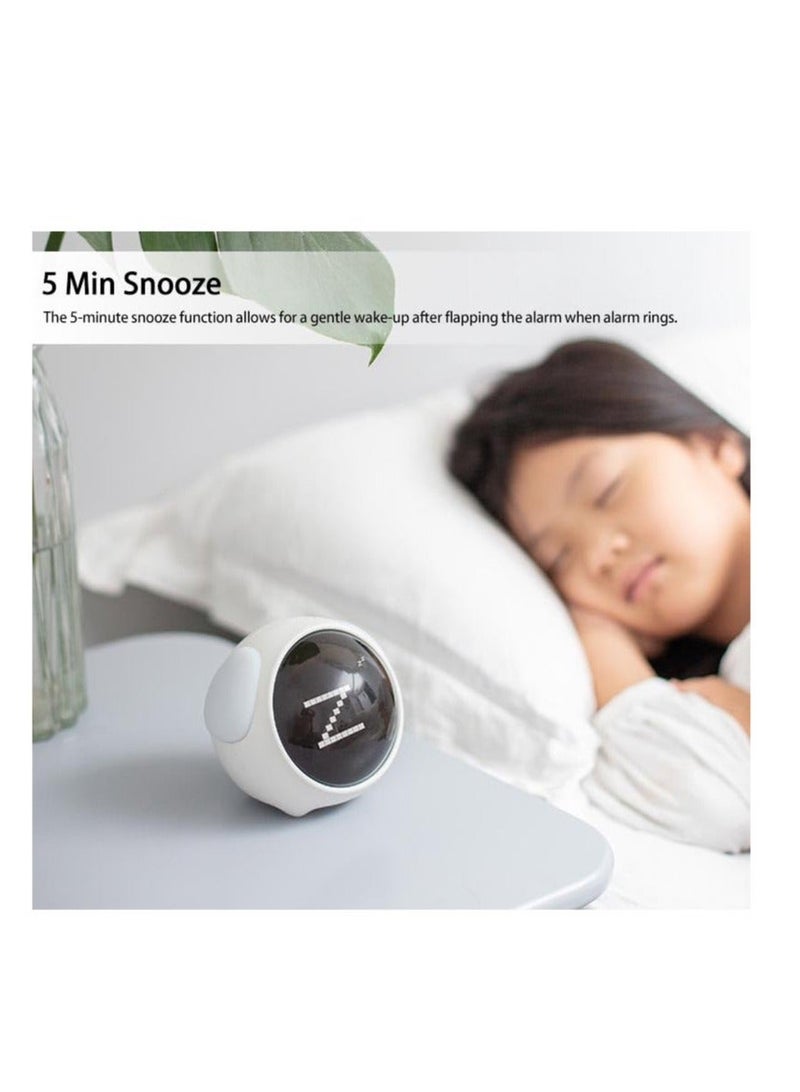 Kids Alarm Clock with Night Light, Adjustable Brightness Children's Sleep Trainer, Wake up Mood Alarm Clock with Dual Alarm Setting, for Girls,Boys Bedroom (White)  - Image 3