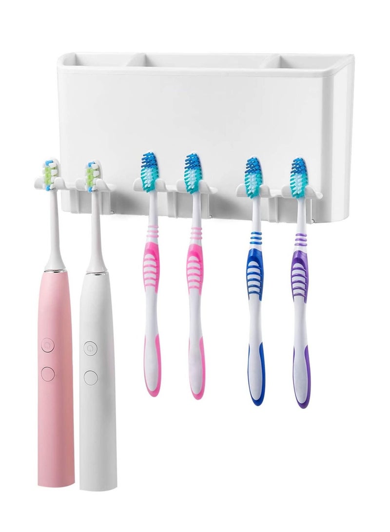 Generic Toothbrush Holder Wall Mount 3 Cups Storage Set No Drill or Nail Needed  - Image 2