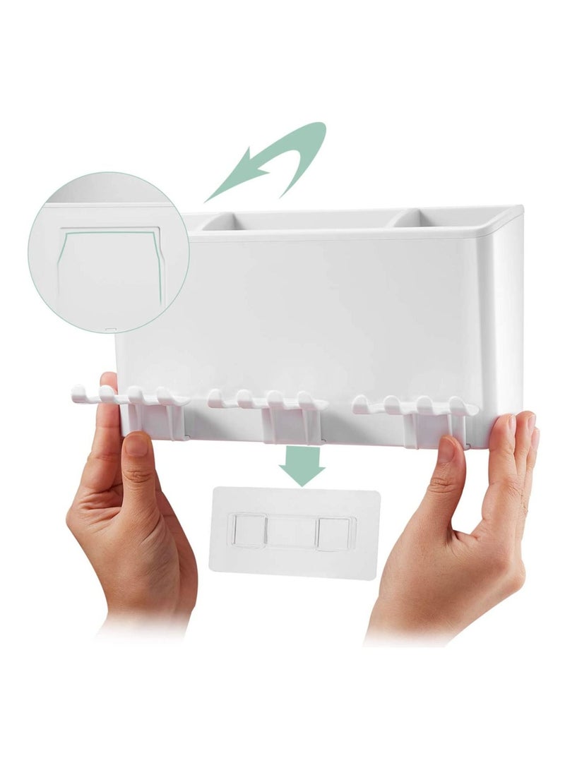Generic Toothbrush Holder Wall Mount 3 Cups Storage Set No Drill or Nail Needed  - Image 3