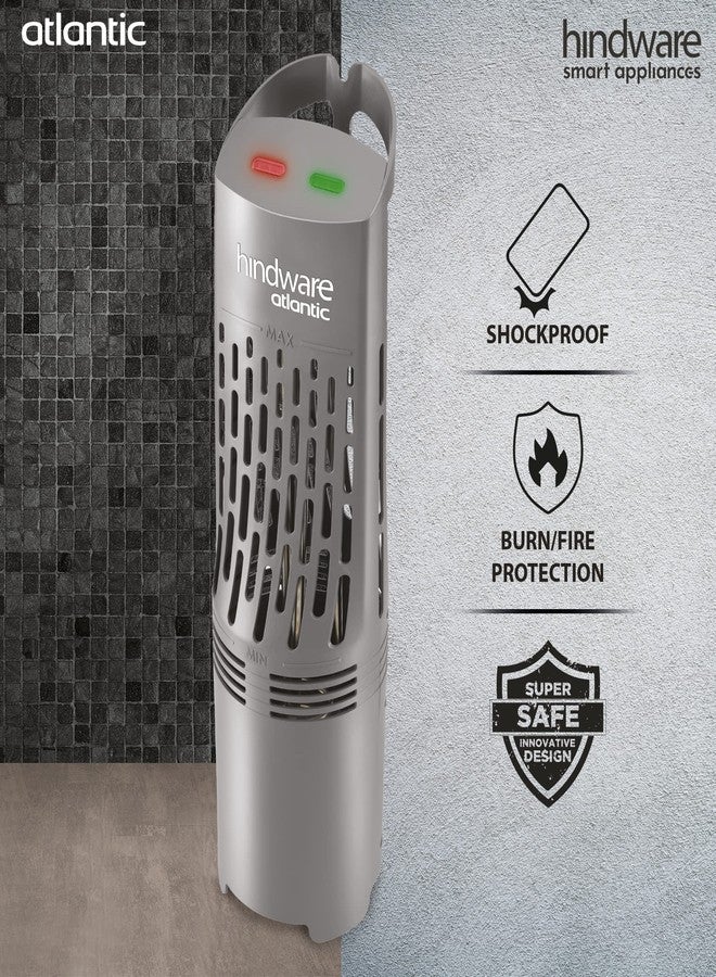 HINDWARE SMART APPLIANCES Hindware Atlantic Kweik_1.5kW Portable Wall Mount Water Heater With Thermostat and Shockproof Super Safe Shield Design and Overheat Protection (Grey) - Image 3
