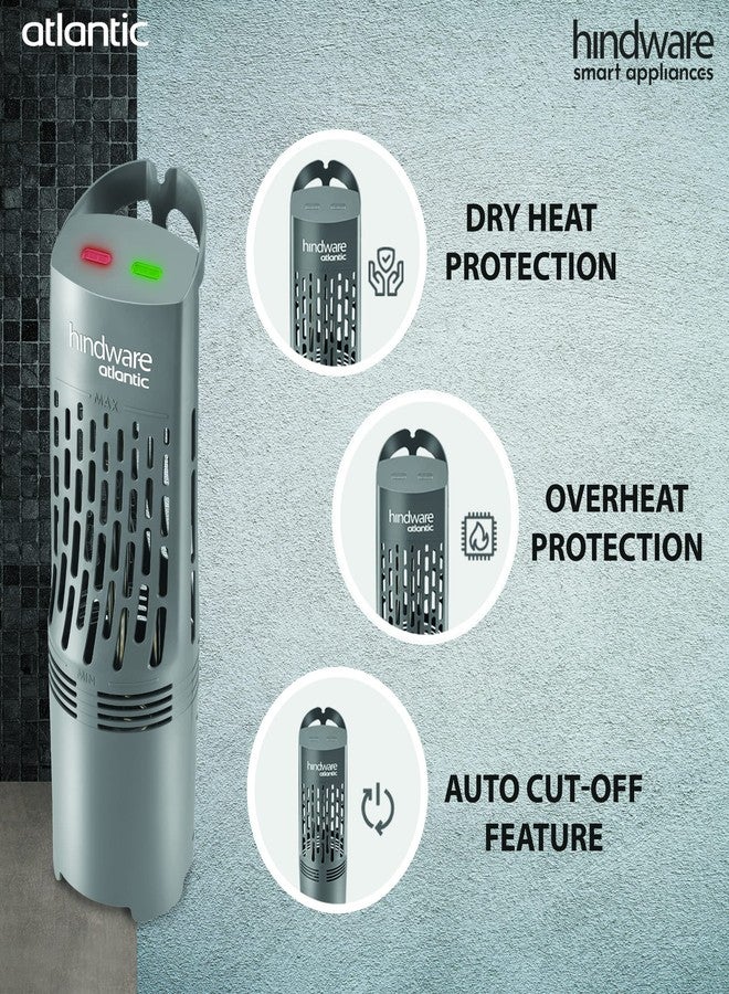 HINDWARE SMART APPLIANCES Hindware Atlantic Kweik_1.5kW Portable Wall Mount Water Heater With Thermostat and Shockproof Super Safe Shield Design and Overheat Protection (Grey) - Image 5