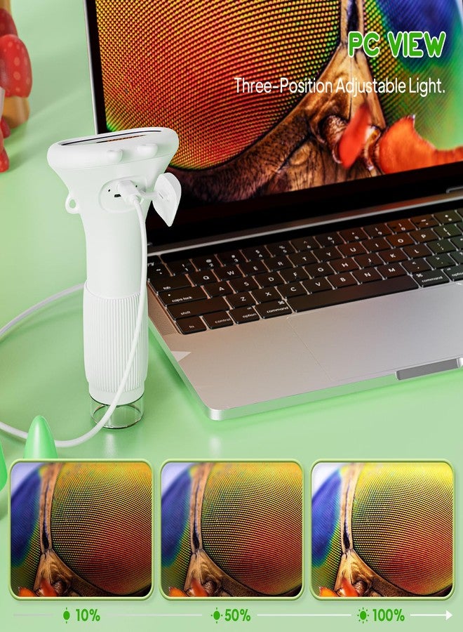 Ashfly Microscope for Kids, 2'' Inch HD Screen Pocket Portable Microscope, 1000x Magnification Mini Magnifying Glass with Light for Kids, for 3-12 Girls & Boys - White - Image 3