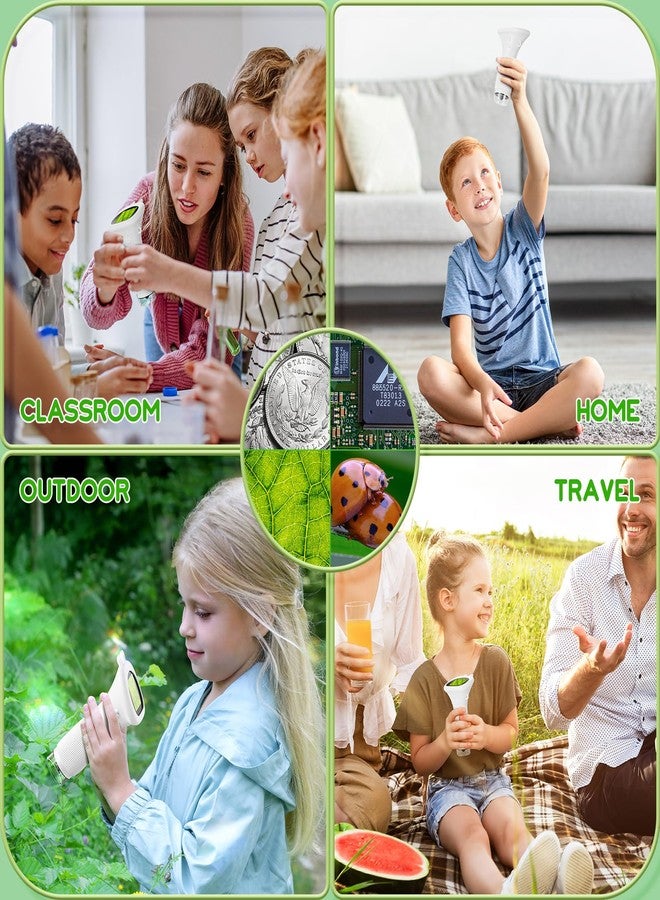 Ashfly Microscope for Kids, 2'' Inch HD Screen Pocket Portable Microscope, 1000x Magnification Mini Magnifying Glass with Light for Kids, for 3-12 Girls & Boys - White - Image 4