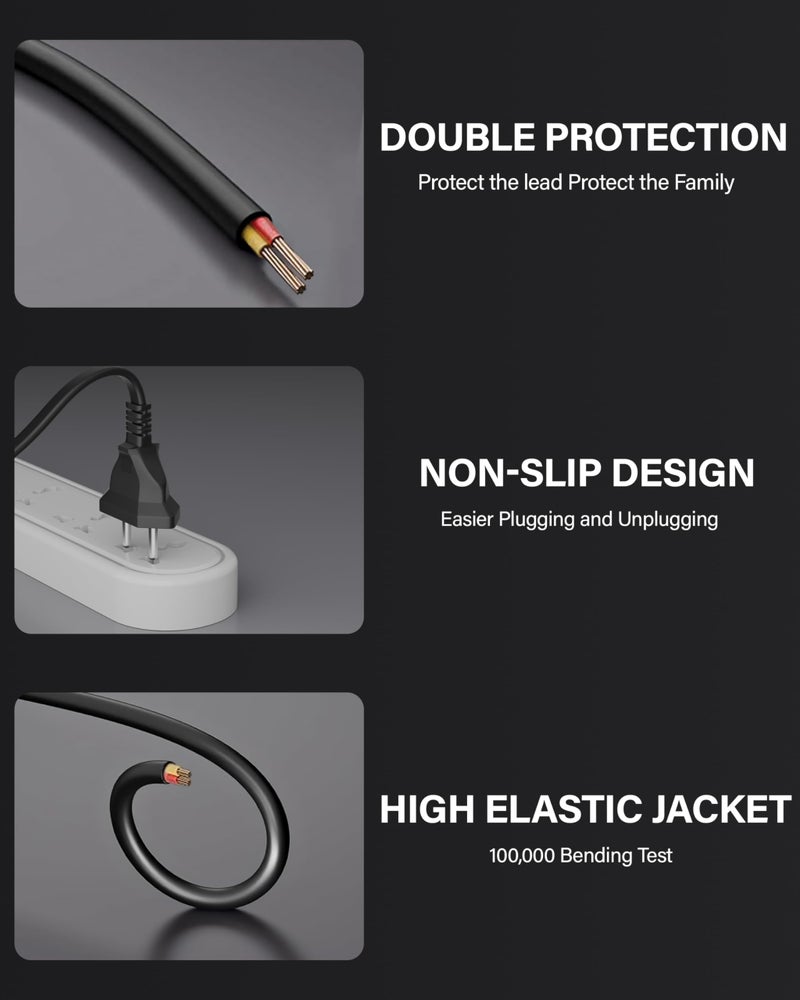 FEDUS Black 32.8Feet 2-pin Universal Replacement AC Power Cord Cable Wire for LED TV, Printer, Play Station, Laptop PC Notebook Computer, Tape Recorder, Camera - Image 5