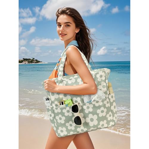 BLUBOON Waterproof Beach Tote Pool Bags for Women Ladies Extra Large Gym Tote Carry On Bag With Wet Compartment for Weekender Travel - Image 2