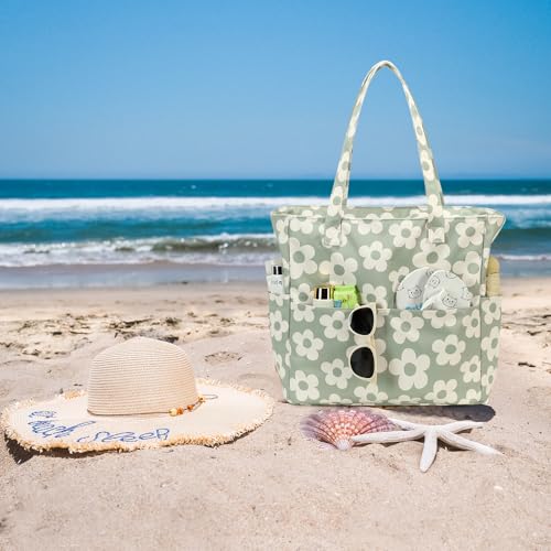 BLUBOON Waterproof Beach Tote Pool Bags for Women Ladies Extra Large Gym Tote Carry On Bag With Wet Compartment for Weekender Travel - Image 3
