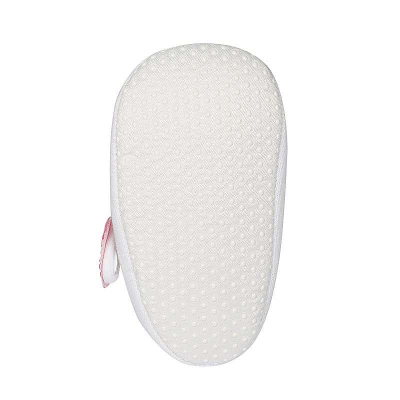 Rsmart Infant New Baby Toddlers Boys and Girls Cotton White Sandal Booties With Pink Heart Patch [RSM_3] - Image 5