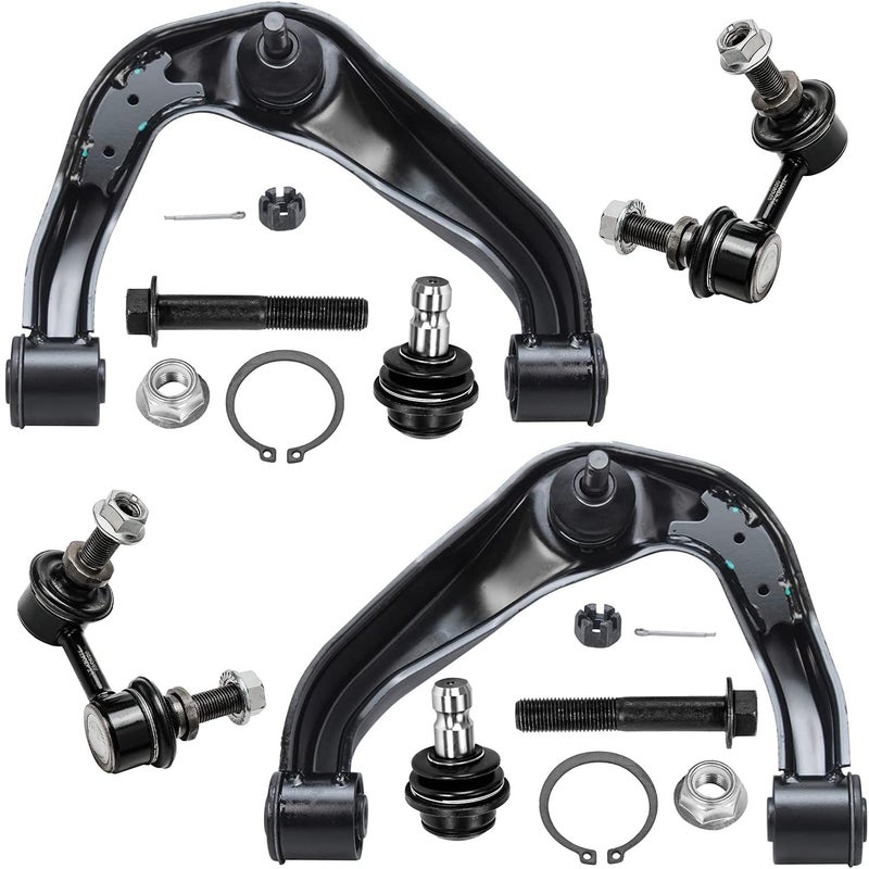 Detroit Axle 6pc Suspension Kit for Nissan Pathfinder Frontier Xterra Suzuki Equator 2 Upper Control Arms with Ball Joint 2 Lower Ball Joints 2 Sway Bars Replacement