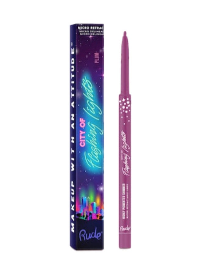 Rude City of Flashing Lights Micro Retractable Liner Plum 