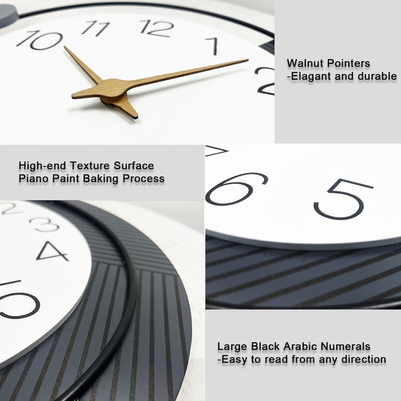 Dankeit Wall Clock,16inch Decorative Wall Clocks,Silent Non-Ticking Quality Quartz Wall Clock Battery Operated,Large Wall Clock for Living Room,Kitchen,Home,Bathroom,Bedroom Wall Decor - Image 3