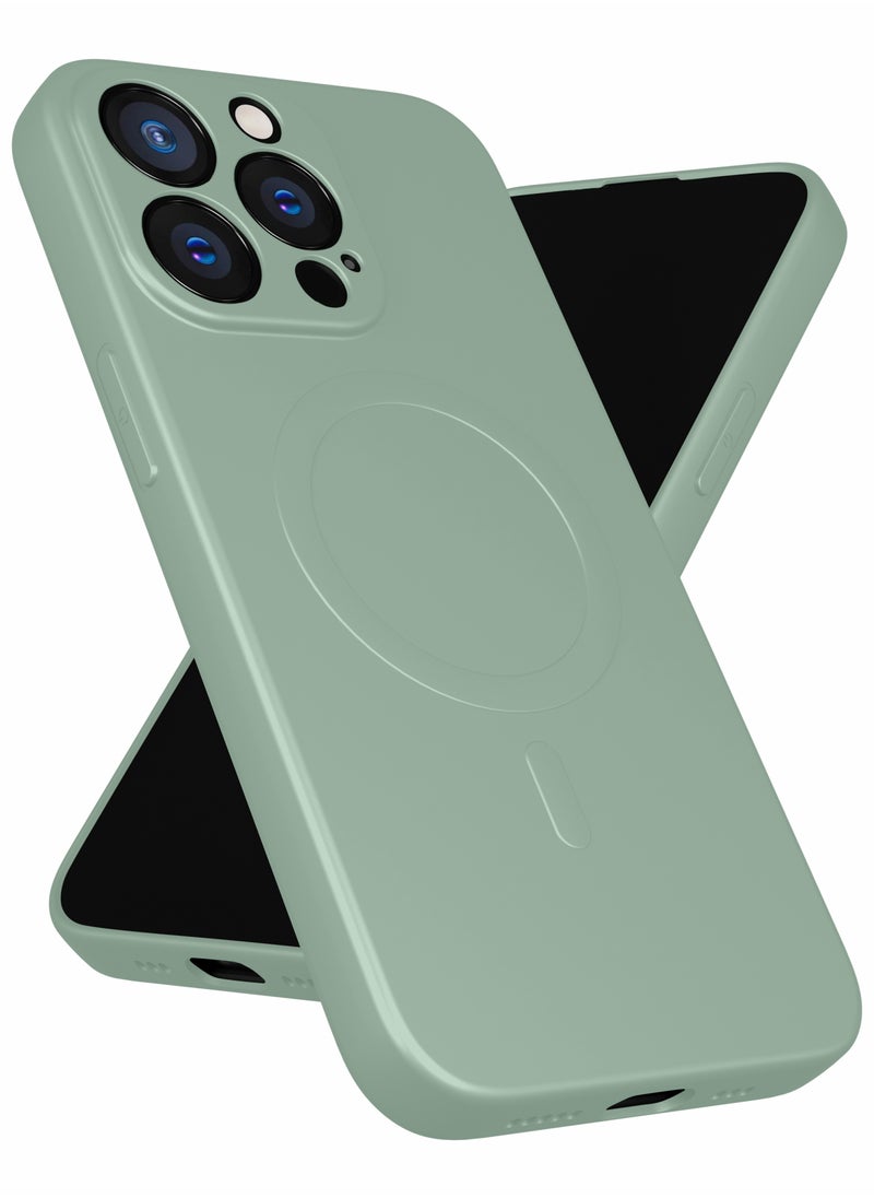 MOBILIUS - for iPhone 13 Pro Case, Soft Anti-Scratch Microfiber Lining, Compatible with MagSafe, Shockproof Phone Case for iPhone 13 Pro, Gray-green - Image 1