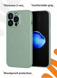 MOBILIUS for iPhone 13 Pro Case, Soft Anti-Scratch Microfiber Lining, Compatible with MagSafe, Shockproof Phone Case for iPhone 13 Pro, Gray-green  - Image 5