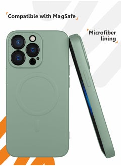 MOBILIUS for iPhone 13 Pro Case, Soft Anti-Scratch Microfiber Lining, Compatible with MagSafe, Shockproof Phone Case for iPhone 13 Pro, Gray-green  - Image 3