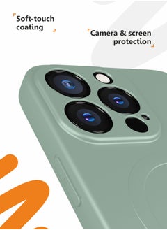 MOBILIUS for iPhone 13 Pro Case, Soft Anti-Scratch Microfiber Lining, Compatible with MagSafe, Shockproof Phone Case for iPhone 13 Pro, Gray-green  - Image 4