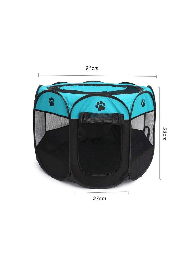 بت حظيرة محمولة للحيوانات الأليفة، خيمة تمارين قابلة للطي للحيوانات الأليفة، حظيرة حيوانات أليفة داخلية وخارجية للكلاب والقطط والأرانب وبيت الكلاب وملعب، للاستخدام الداخلي والخارجي والسفر والتخييم، متوسطة الحجم - Image 2