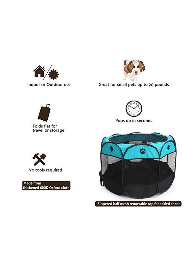 بت حظيرة محمولة للحيوانات الأليفة، خيمة تمارين قابلة للطي للحيوانات الأليفة، حظيرة حيوانات أليفة داخلية وخارجية للكلاب والقطط والأرانب وبيت الكلاب وملعب، للاستخدام الداخلي والخارجي والسفر والتخييم، متوسطة الحجم - Image 4
