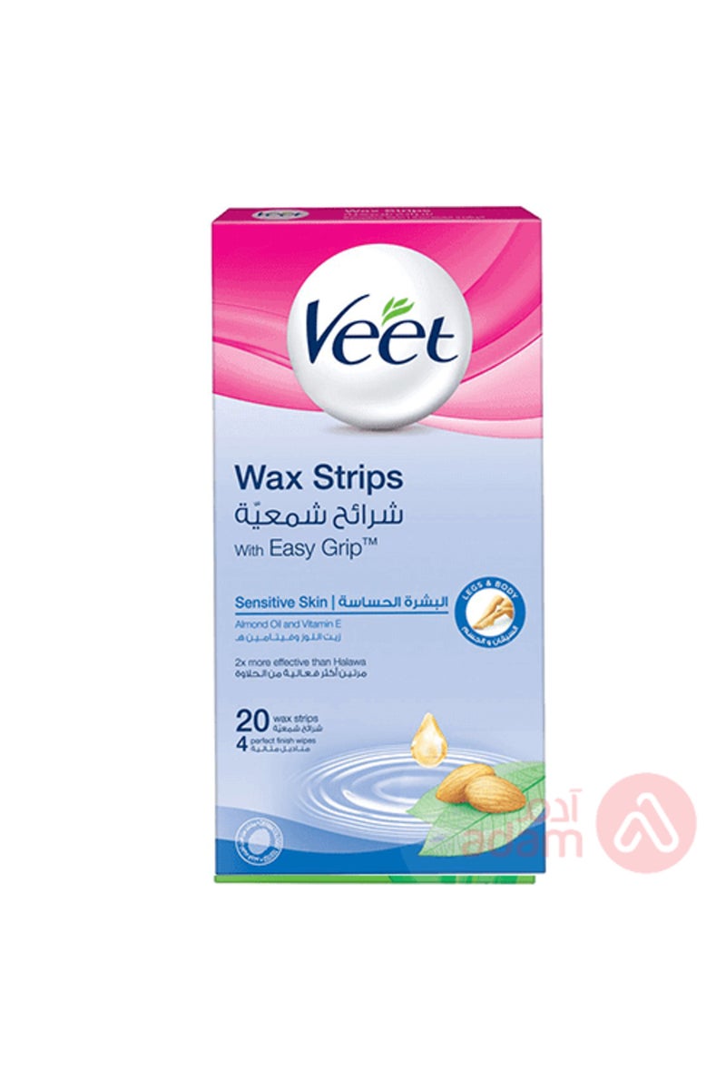 VEET WAX SNSTV SKN 20STRP(5102)