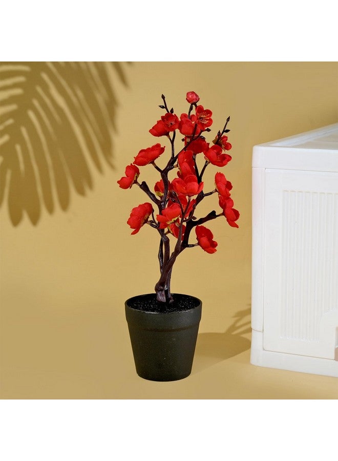 Hearts Artificial Plant|Artificial Flowers For Decoration|Plants For Office Décor|Decoration Artificial Flowers Pot|Natural Looking Plants|Two Forked Small Plum Blossom|Multicolor  - Image 1