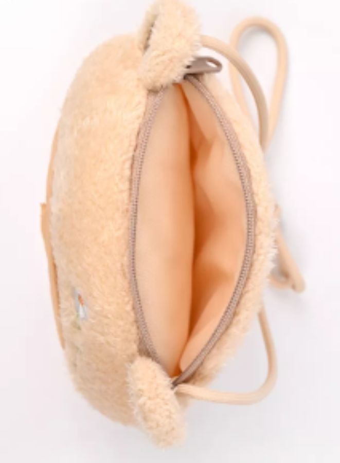 Metoo Cute Little Baby Plush Shoulder Bags Wallets For Girls Plush Shoulder Bags with Strap for Kids Coin Purses Cute Princess Handbags Kids Accessories for Girls Beige - Image 2