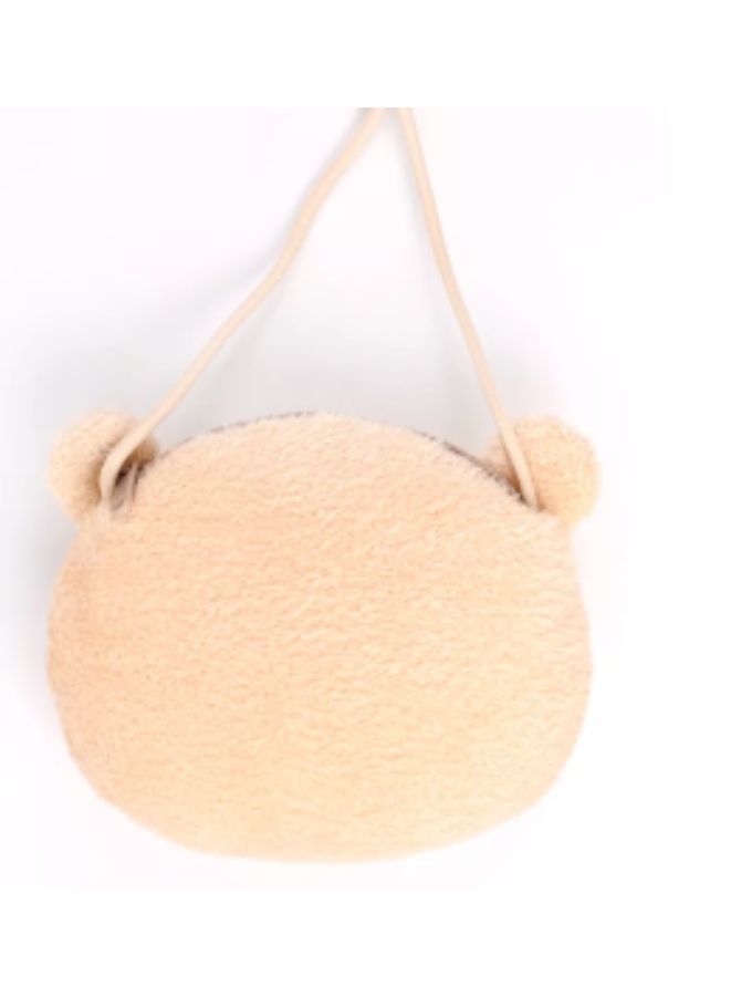 Metoo Cute Little Baby Plush Shoulder Bags Wallets For Girls Plush Shoulder Bags with Strap for Kids Coin Purses Cute Princess Handbags Kids Accessories for Girls Beige - Image 3