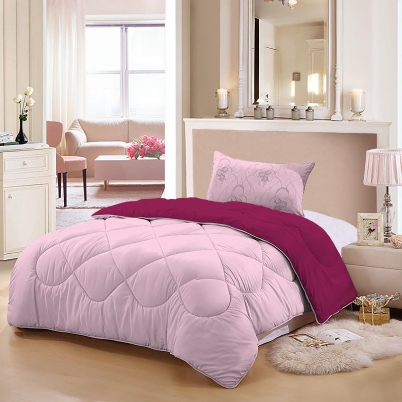 Home Studio Home Plus Studio Summer Razzai All Season 220 GSM Ac Comforter Super Soft Fluffy Comforter (60" X 90" Inches) - Single Bed Comforter|Pink & Red| Lightweight| Microfibre  - Image 1