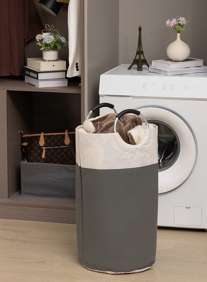 LAWAZIM Waterproof Laundry Basket with Foam Protected Aluminum Handles - Grey - 82L Collapsible, Large Capacity and Odor-Resistant Hamper with Durable Fabric - Ideal for Clothes and Wet Towels - Image 2