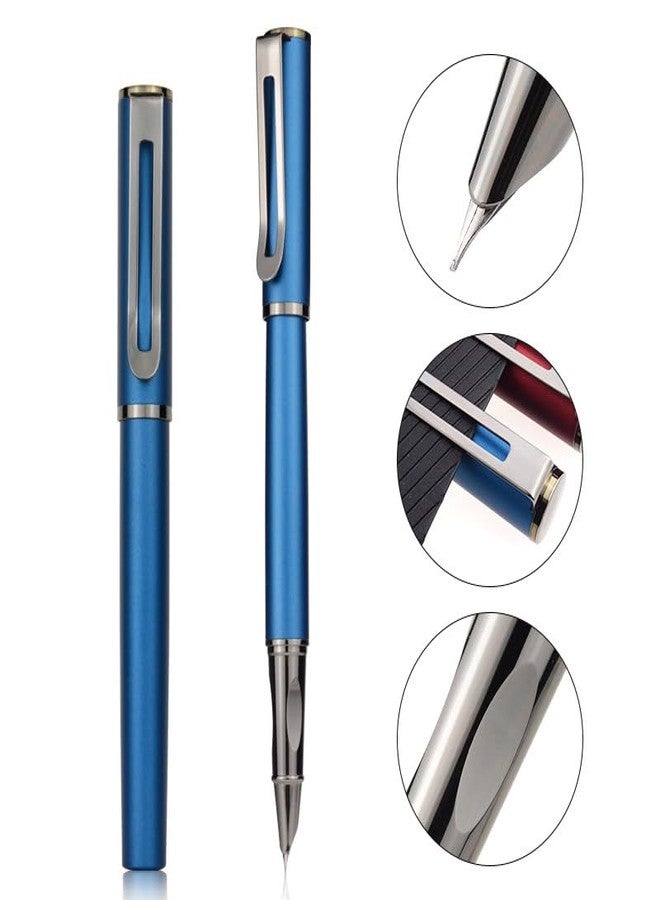 WISHKEY Metal Fountain Pen Set with Replaceable Cartridge, Stylish Classic Design, Easy to Refill, 0.5 mm Nib, Fancy Pen for Girls, Stationery Gift for Kid, Blue and Black Ink, (Pack of 1, Multicolor) - Image 5