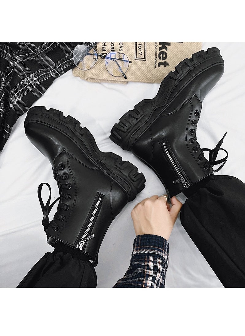 KUYING - New Men's Casual Leather Boots - Image 1