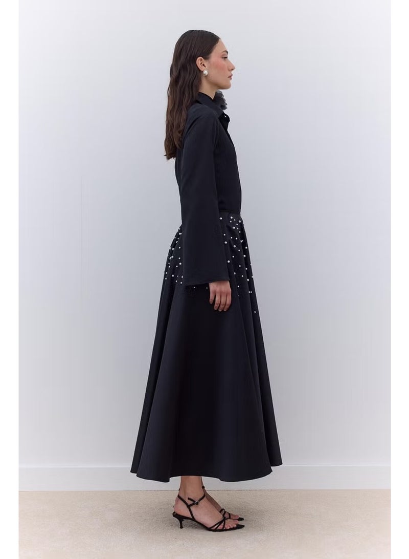 تنورة مسائية سوداء واسعة من Pearl - Image 2