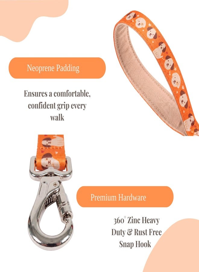 Wag & Wilder Wag and Wilder 5 FT Dog Leash for Small Dogs – Heavy Duty Lead for Training & Walking, Strong Metal Hook (Puppy Parade- Orange, Small) - Image 4