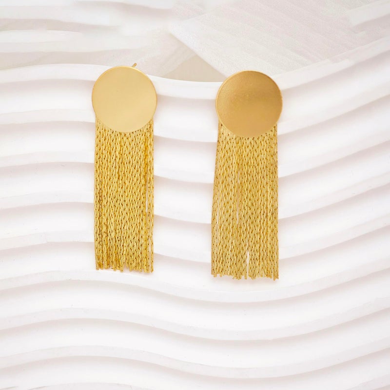 Tituthia Gold Earrings for Women Trendy, 14K Gold Dangle Earrings for Women Hypoallergenic Long Tassel Drop Earrings Gold Chain Earrings for Womens Fashion Jewelry Gifts - Image 4