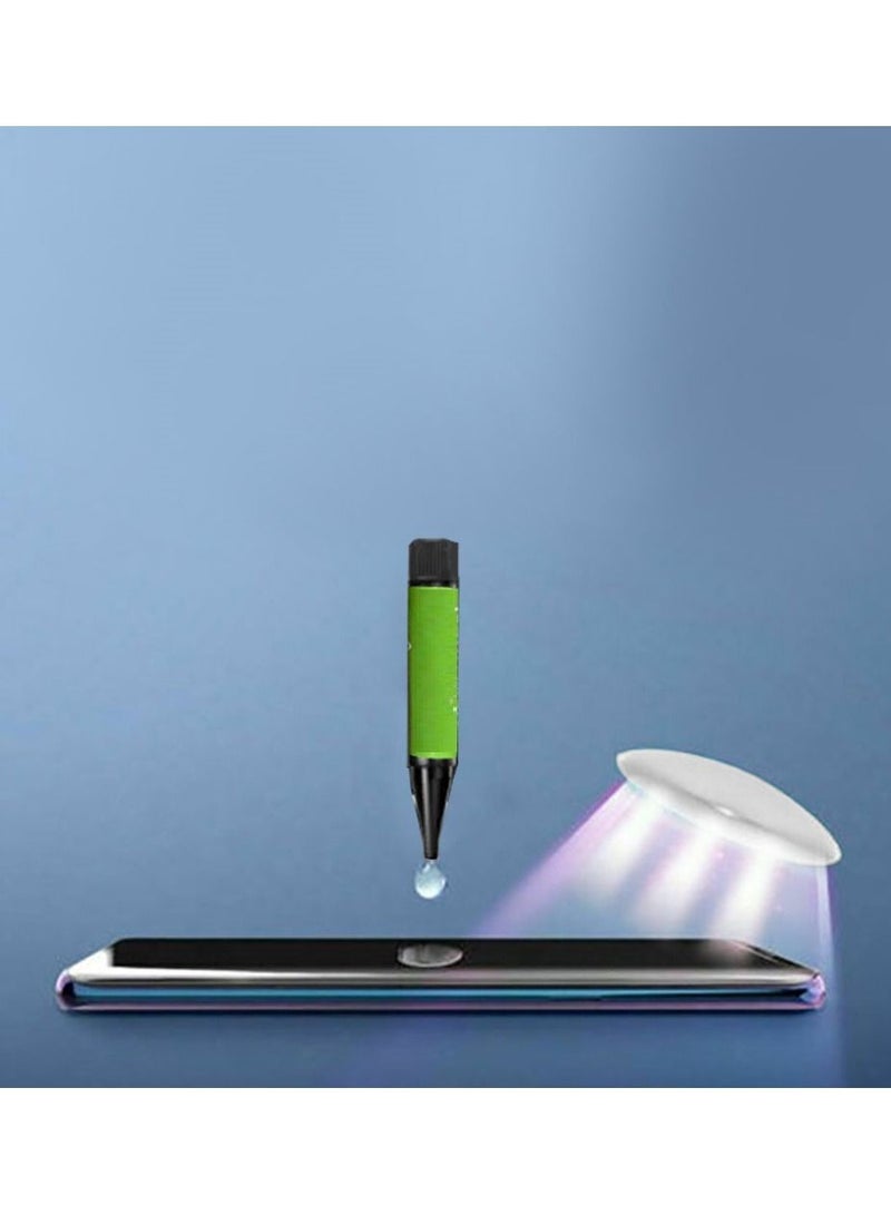 JOWAY واقي شاشة سامسونج جالكسي S22 UV من الزجاج المقوى 6D 9H لاصق نانو سائل UV بتغطية كاملة شفاف - Image 3