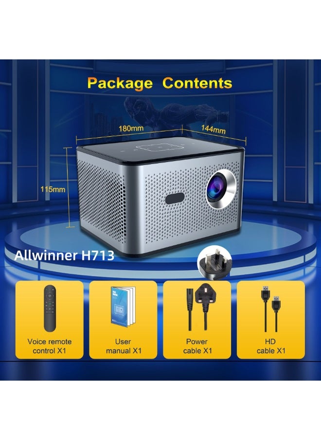 General - Smart Projector X3 Pro H716 HD Bluetooth 4K Projector Portable Electric Focus + 4-Point Keystone Correction - Image 1