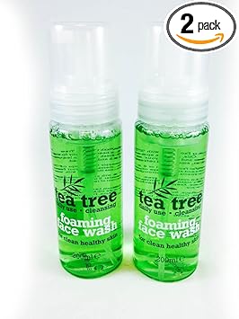 Tea Tree 2 X TEA TREE FOAMING FACE WASH 200ml FOR HEALTHY CLEAN SKIN DAILY USE