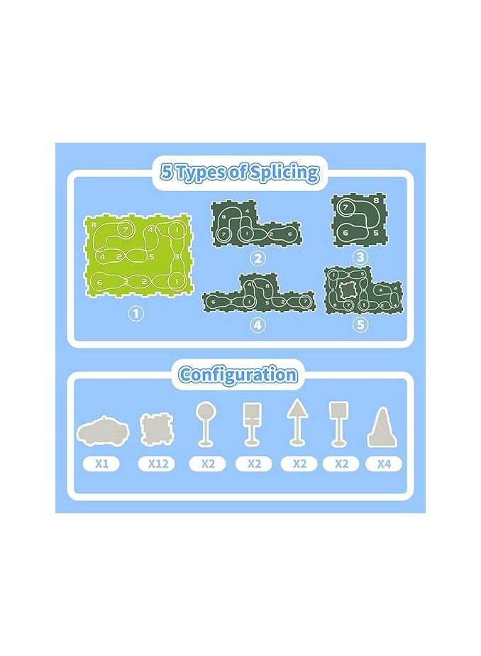 Educational Electric Car Track Puzzle for Kids - 25 Interactive Pieces for Kids' Learning with Car, Track, and Road Supplies - Image 5