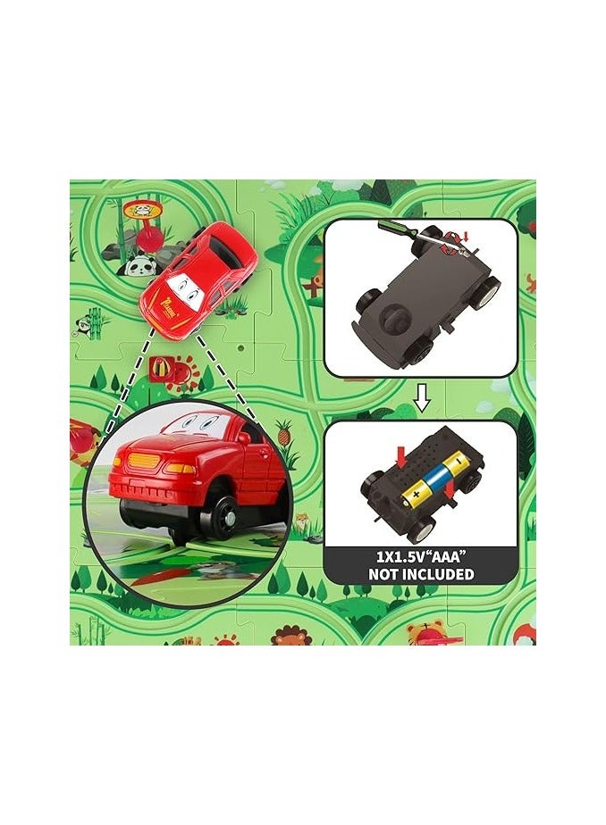 Educational Electric Car Track Puzzle for Kids - 25 Interactive Pieces for Kids' Learning with Car, Track, and Road Supplies - Image 4
