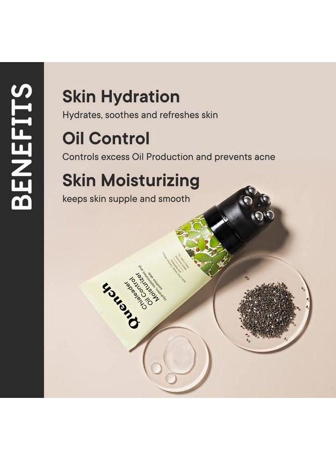 QUENCH BOTANICS - Quench Oil Control Moisturizer With Chia Seeds Omega 3 | Fast Absorbing & Non-Greasy Lightweight Cream For Oily Skin With Relaxing Roller Ball Applicator | Made In Korea (75Ml) - Image 1