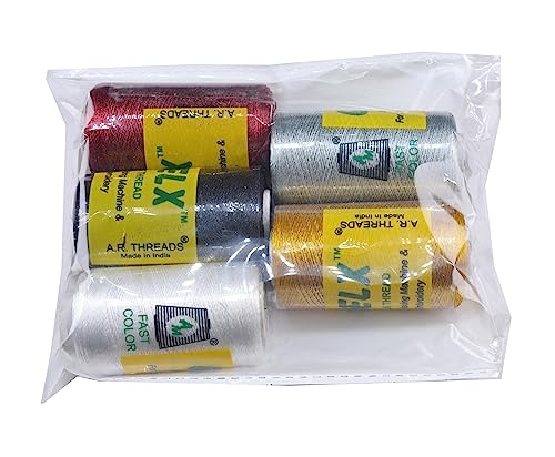 GOELX Silk Thread Spools for Wrapping Shiny Bright 5 Colours - Gold, Deep Red,Silver,White and Black - Image 3