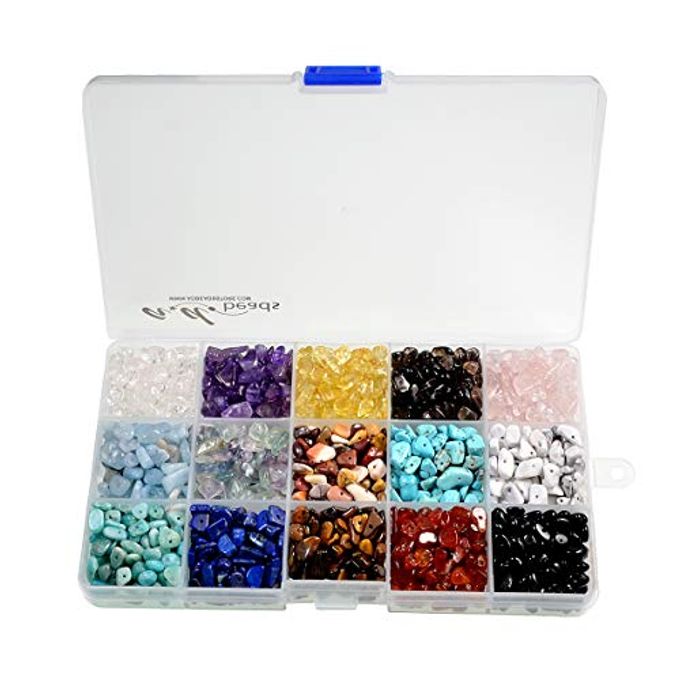AD BEADS Natural Chips Nuggets 5-10mm Freeform Tumbled Irregular Gemstone Beads 34" or 15 Mixed Color Loose Chips Box Set (Mix Box Set) - Image 4