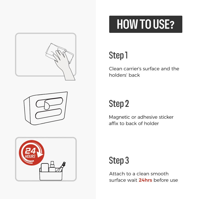 loukin Magnetic Marker Holder, Dry Erase Marker Holder, Remote Control Holder, Magnetic Storage Organizer for Whiteboard or Refrigerators (White) - Image 2