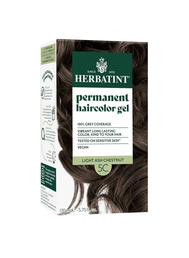 Herbatint Permanent Hair Dye For Women - 5C Light Ash Chestnut - For Up To 100% Gray Coverage of Resistant Gray Hair - Ammonia-Free, Alcohol-Free & Vegan - Salon Influenced Hair Color 5.75 fl oz - Image 1