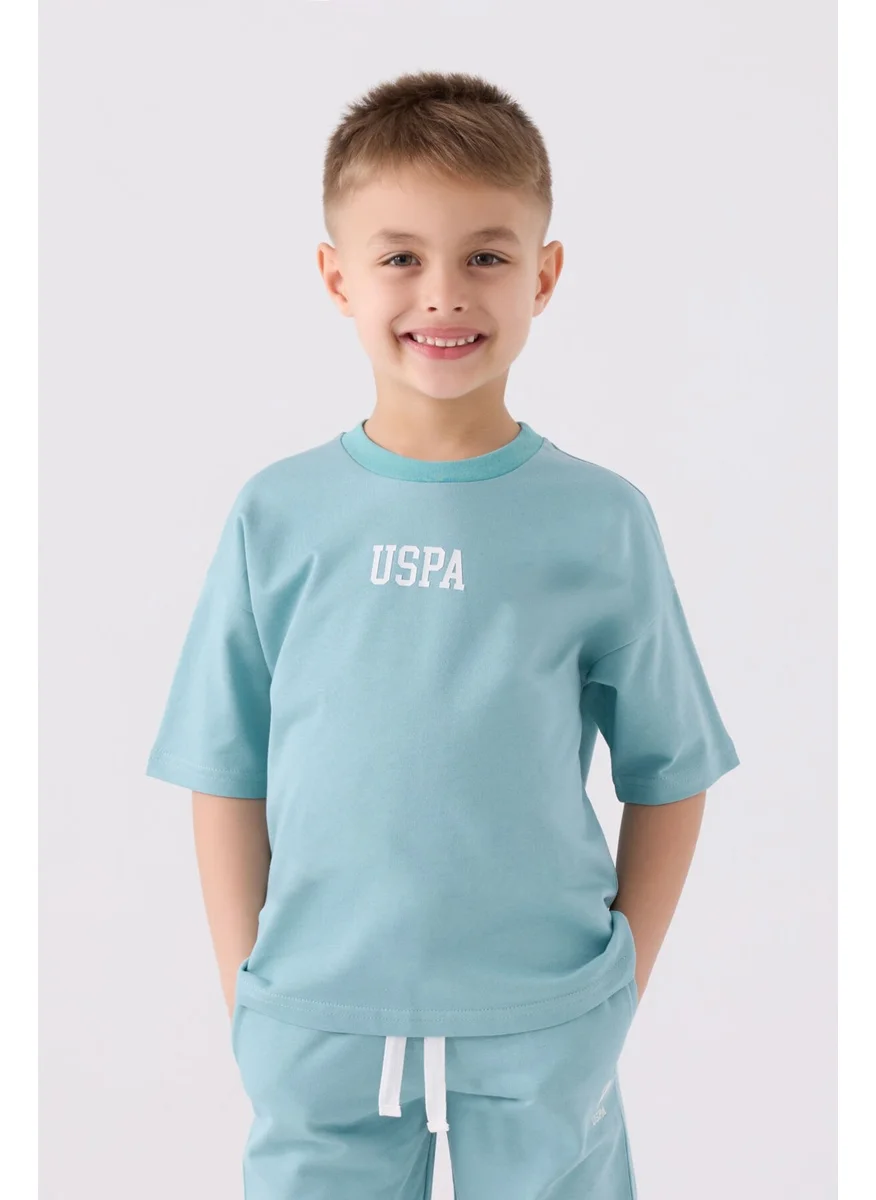 يو اس بولو اسن Boys Bermuda Set Light Cyan