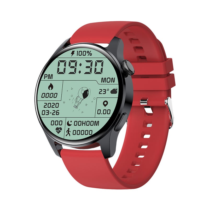 New I29 Smart Bracelet Heart Rate BP Oximeter Step Counter Red Silicone 
