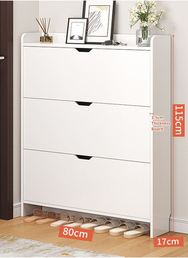 NKX - Three Tier Shoe Rack Organizer Storage Foldable Closet with Doors for Living Room - Image 1