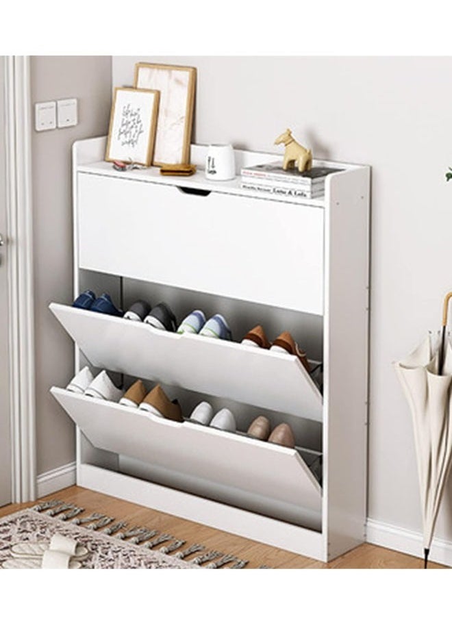 NKX - Three Tier Shoe Rack Organizer Storage Foldable Closet with Doors for Living Room - Image 1
