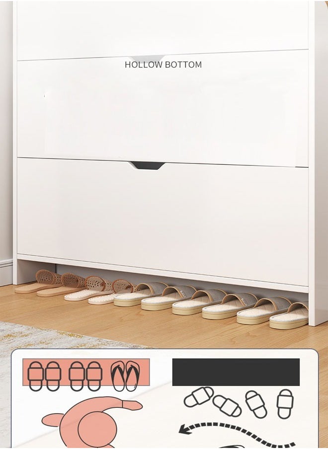 NKX - Three Tier Shoe Rack Organizer Storage Foldable Closet with Doors for Living Room - Image 1