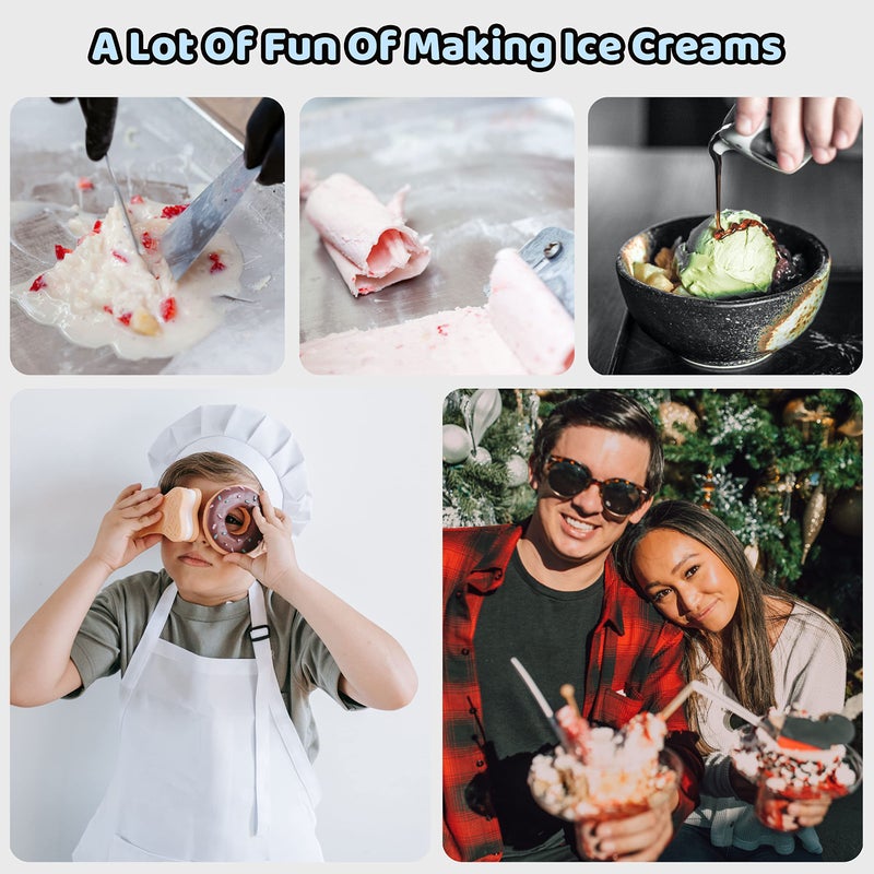 JoyMech Ice Cream Roll Maker Rolled Ice Cream Machine, Sweet Spot Pan, Instant Cold Plate, Ideal for Making Rolled Ice Cream Soft Serve Slushies Frozen Yogurt Sorbet and Gelato (Light Pink) - Image 5