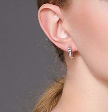 AMBESTEE Small Cubic Zirconia Hoop Earrings,Sterling Silver Plated Rhinestones Crystal Hoops Earrings - Image 5
